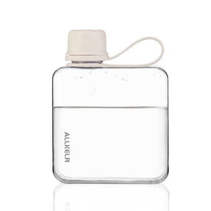 Portable Flat Water Bottle, 17 oz, White