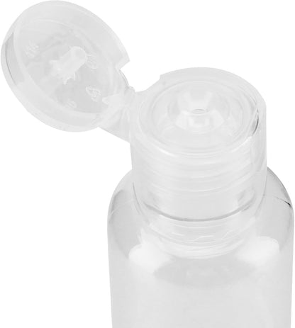 KEILEOHO 80 Pack 1oz/30ml Clear Plastic Flip Cap Bottles, Travel Bottles with Flip Cap, Empty Dispenser Container for Travel Size, Refillable Containers Bottles for Shampoo, Lotion, Cream, Toner