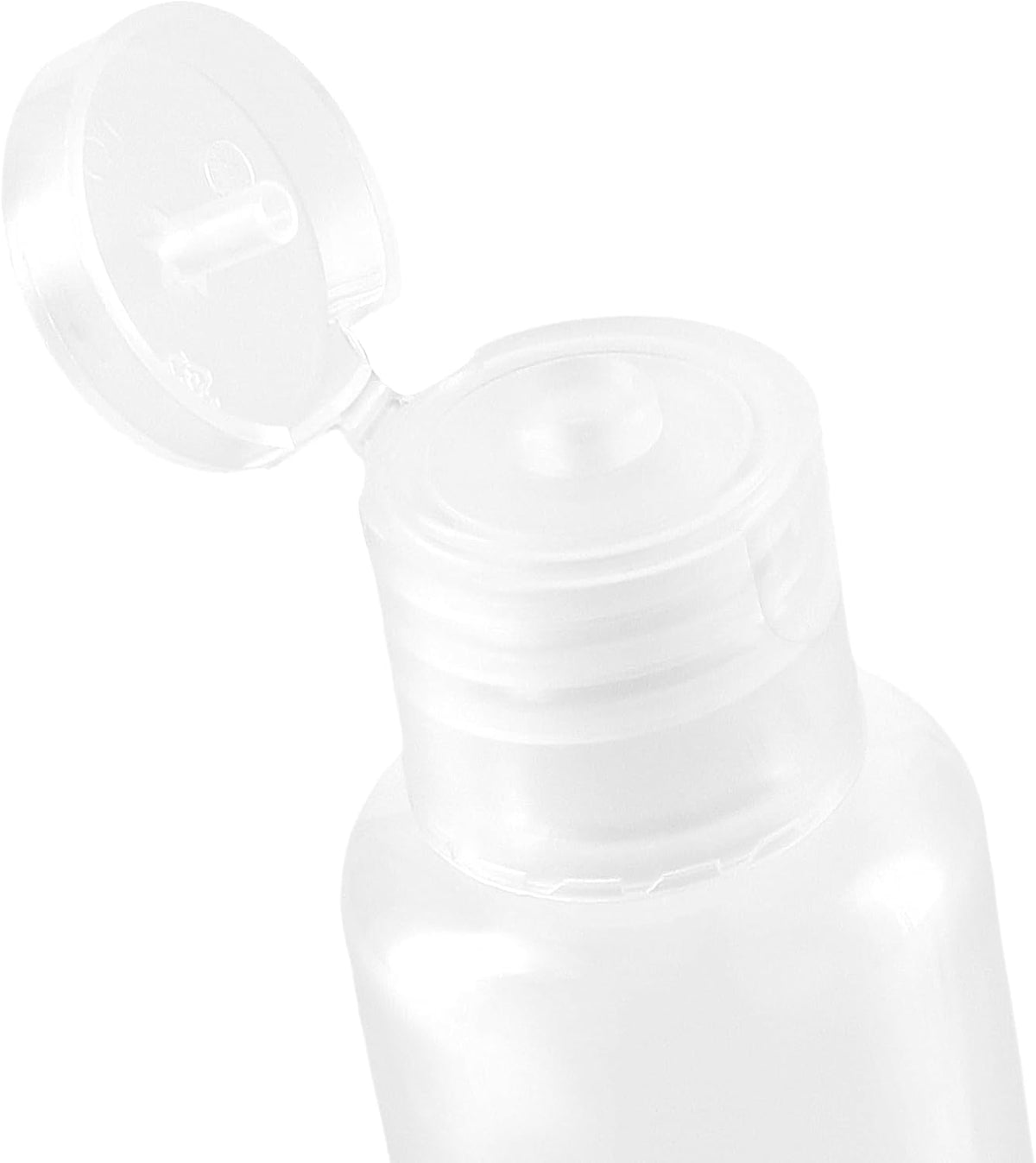 PINGEUI 100 Pack 1oz/30ml Clear Plastic Empty Bottles, Travel Size Bottles with Flip Cap, Refillable Travels Bottles for Travel or Daily Use