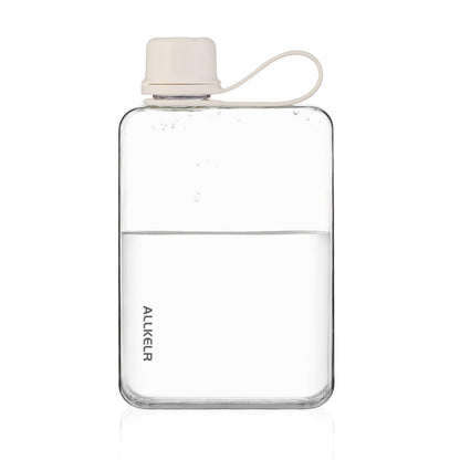 Portable Flat Water Bottle, 17 oz, White
