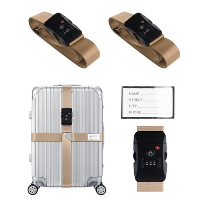 Veki Cross Luggage Straps Set TSA Approved with Lock, Black*2pcs