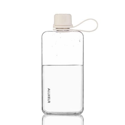 Portable Flat Water Bottle, 17 oz, White