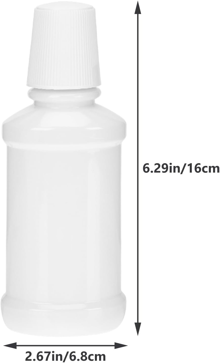 NOLITOY 6 Pack Empty Mouthwash Bottle Containers Travel Refillable Flat Mouthwash Bottle for Oral Care Pet Portable 6.29 X 2.67 X 1.49 in for Liquids