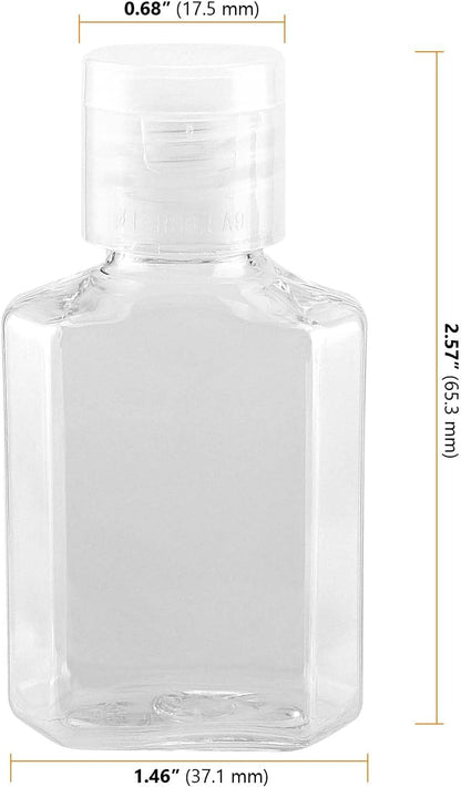 SEUNMUK 60 Pcs 1oz / 30ml Mini Plastic Bottles, Portable Clear Plastic Travel Bottles with Flip Cap, Empty Hand Sanitizer Bottle for Travel Business Trip Dispensing Toiletry