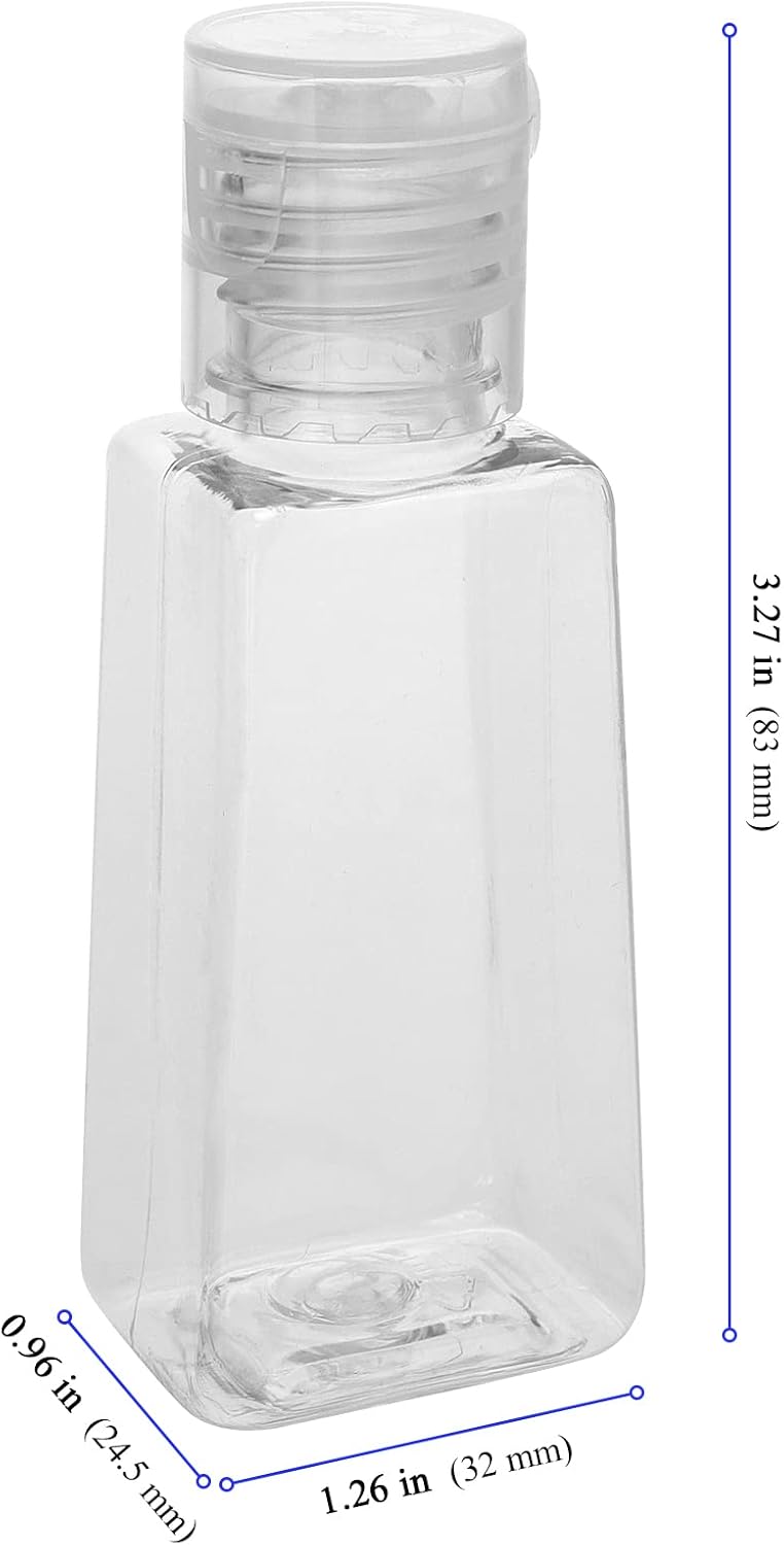 KEILEOHO 200 PCS Plastic Empty Bottles with Flip Cap, 1oz/30 ml Refillable Travel Size Bottles, Mini Plastic Empty Toiletry Bottles for Lotions, Creams, Shampoo and Toiletries