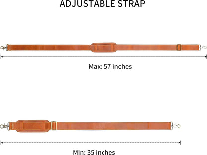 NIUCUNZH Genuine Leather Shoulder Strap, Bag Strap Replacement, 60 inches Long, Adjustable with Comfortable Pad