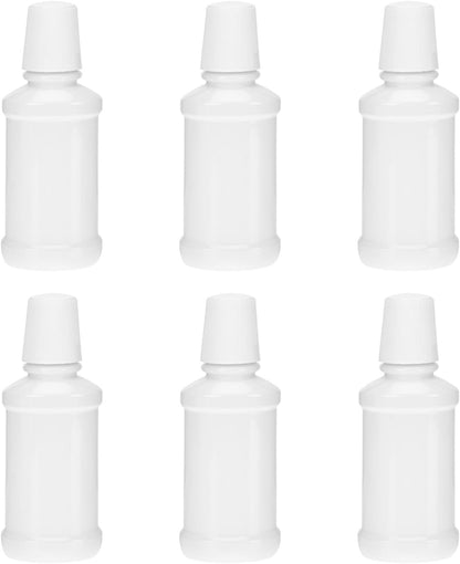 NOLITOY 6 Pack Empty Mouthwash Bottle Containers Travel Refillable Flat Mouthwash Bottle for Oral Care Pet Portable 6.29 X 2.67 X 1.49 in for Liquids