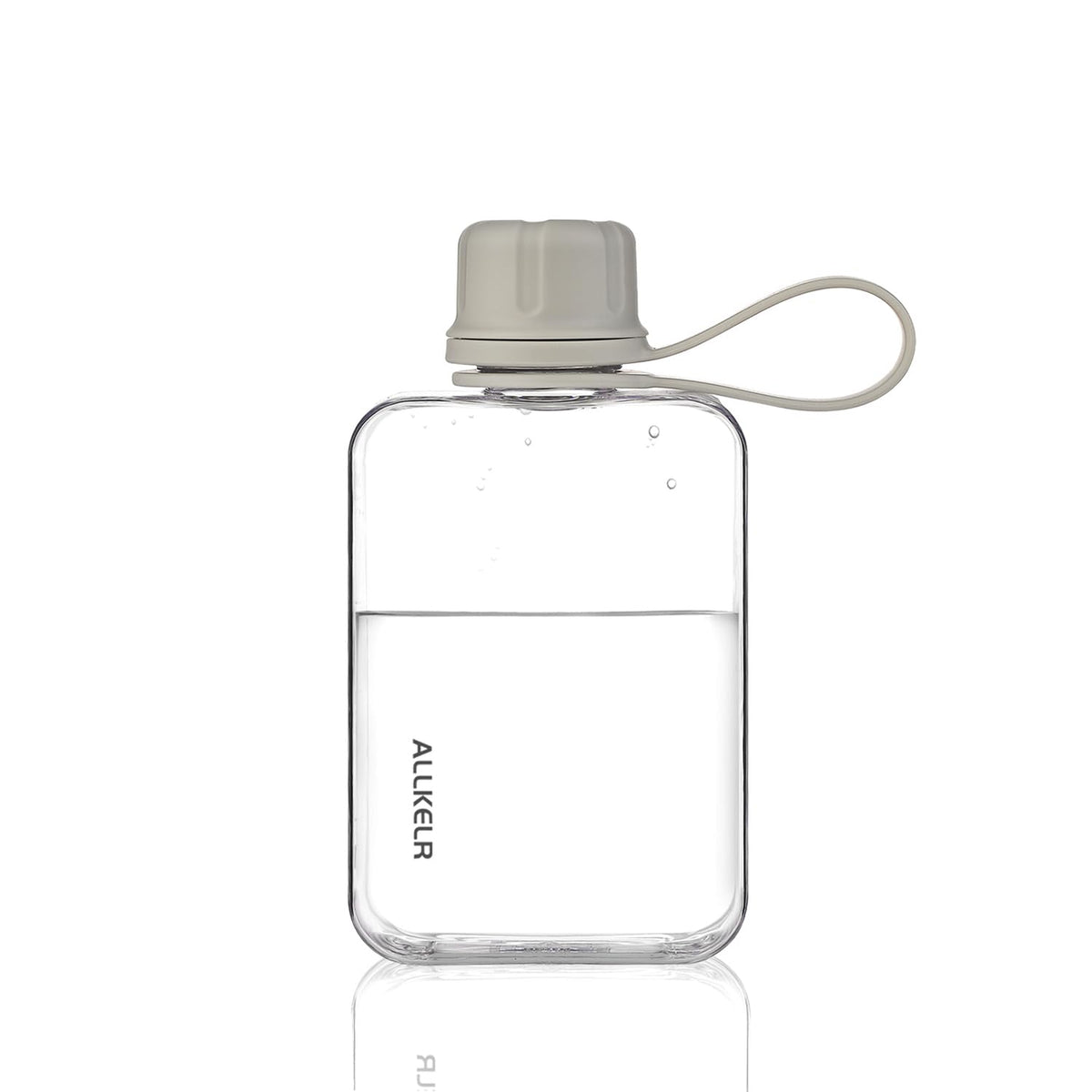 Portable Flat Water Bottle, 17 oz, White