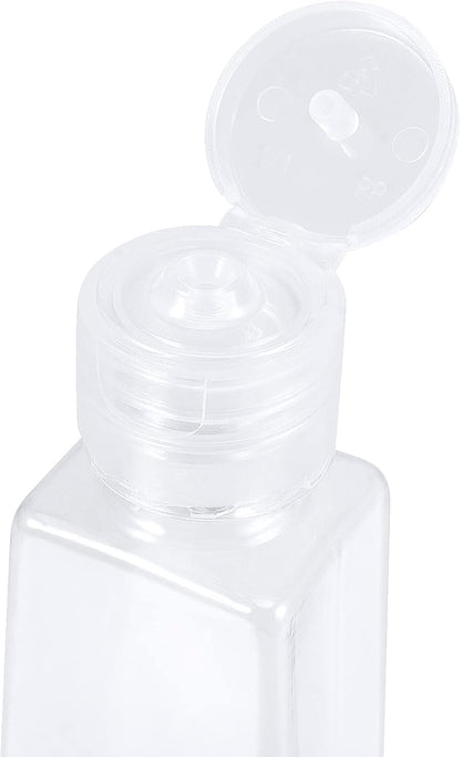 JAPCHET 100 PCS 1 oz Clear Plastic Travel Bottles with Flip Cap, Travel Size Refillable Flip Top Bottles, Small Portable Flip Cap Containers for Liquid, Lotion, Essential Oils, Shampoo and Toiletries