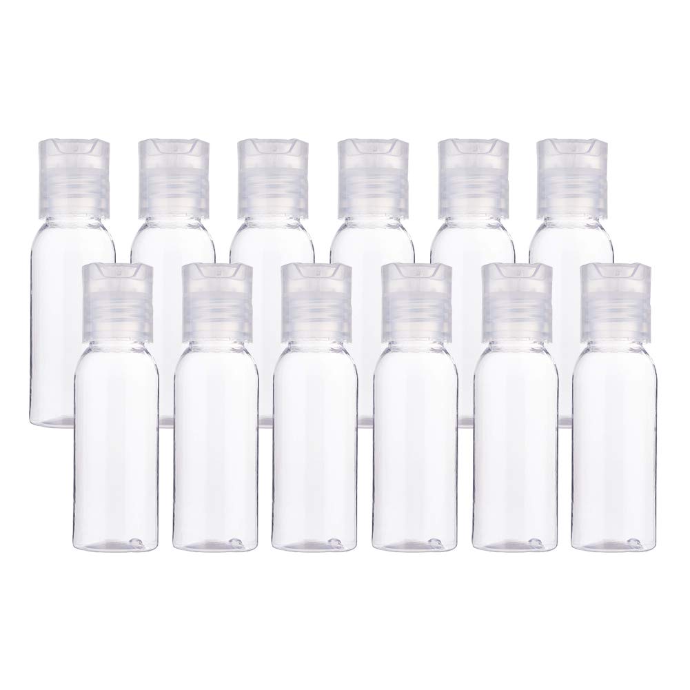 BENECREAT 8 Pack 6.7oz PET Plastic Bottles, Clear Refillable Travel Bottles with Press Disc Flip Cap for Shampoo, Conditioner, Lotion, Cream, Cosmetics & DIY Projects