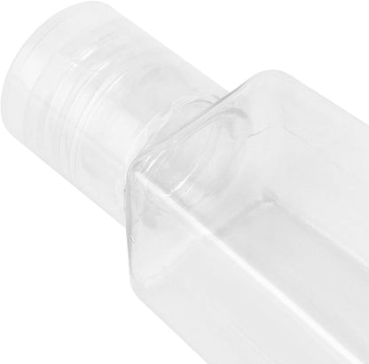 120 PCS 1oz/30ml Clear Empty Travel Bottles, Small Trapezoidal Flip Cap Squeeze Bottles, Portable Plastic Sample Bottle for Shampoo Lotions Shower Gel Makeup