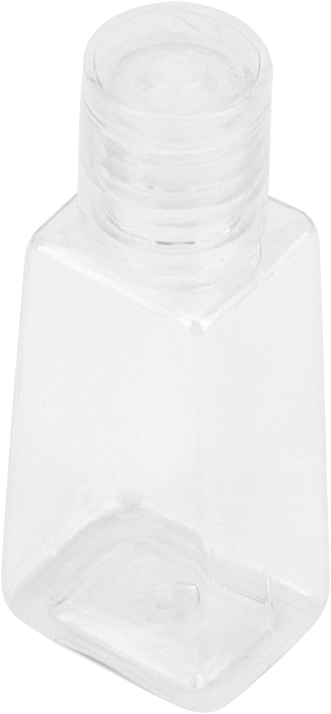 120 PCS 1oz/30ml Clear Empty Travel Bottles, Small Trapezoidal Flip Cap Squeeze Bottles, Portable Plastic Sample Bottle for Shampoo Lotions Shower Gel Makeup