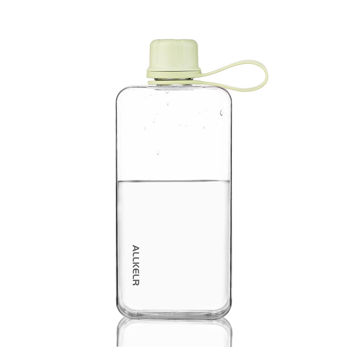 Portable Flat Water Bottle, 17 oz, White
