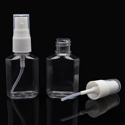 50 Pack 1 oz/30ml Empty Mini Clear Plastic Spray Bottles With Lid Fine Mist Travel Size Bottle Refillable Liquid Containers for Cosmetics,Perfumes，Sample，Eyeglass Cleaner,30pwbj