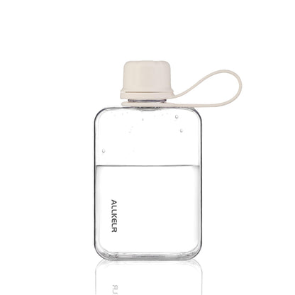 Portable Flat Water Bottle, 17 oz, White