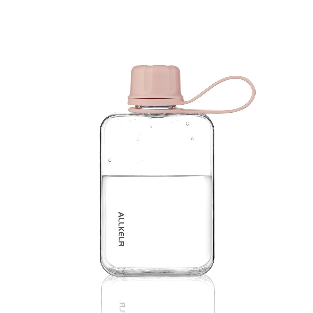 Portable Flat Water Bottle, 17 oz, White