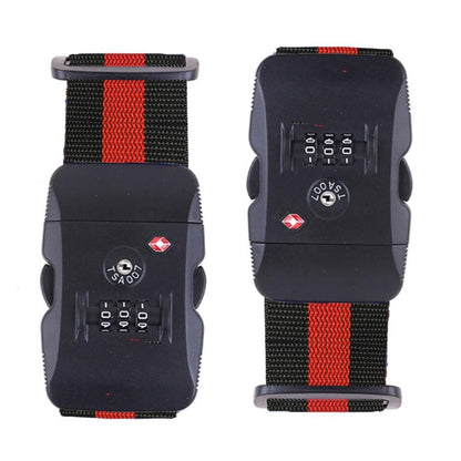 Travel Luggage Strap Adjustable Suitcase Packing Belt with TSA Combination Lock 2 Pack Red&Black 2P