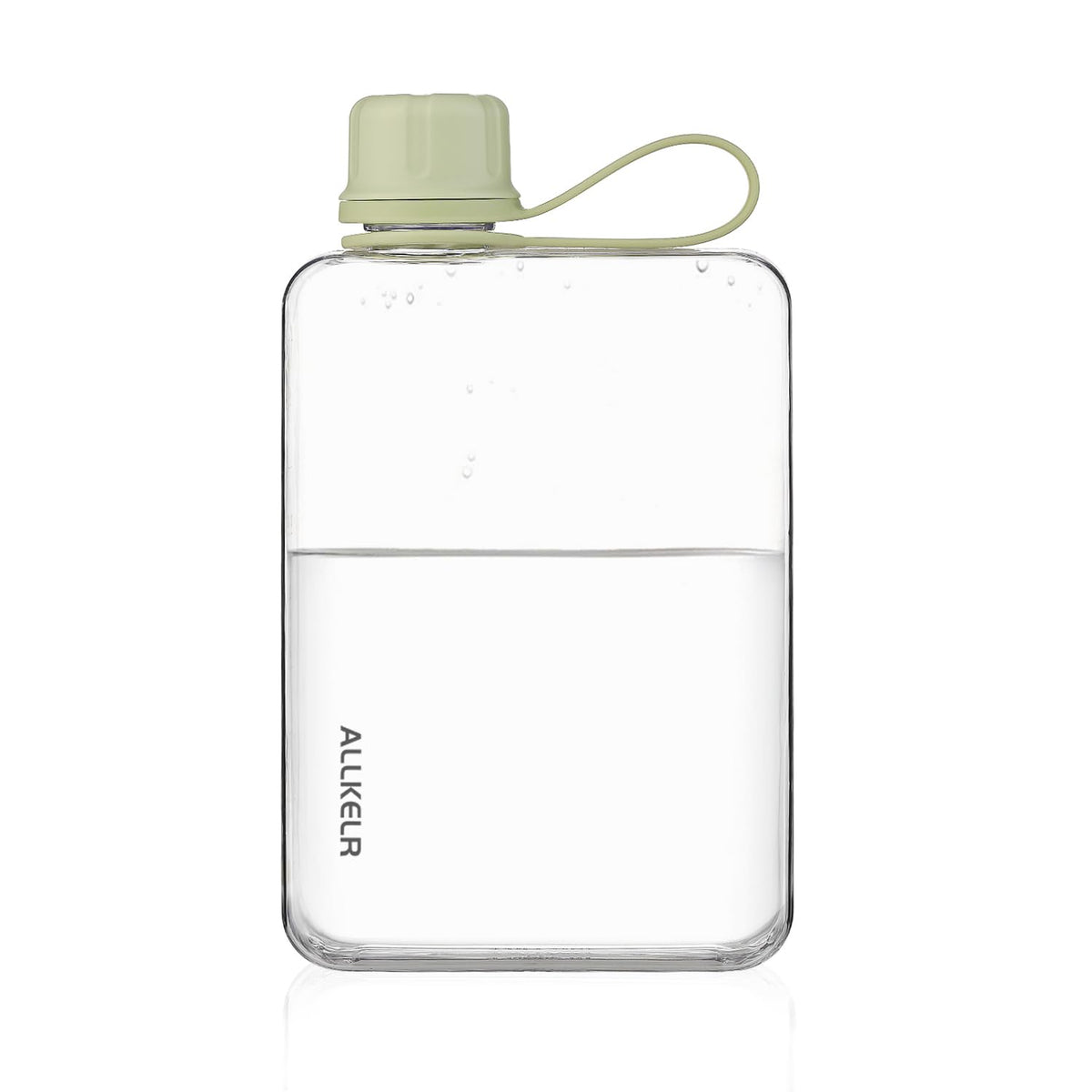 Portable Flat Water Bottle, 17 oz, White