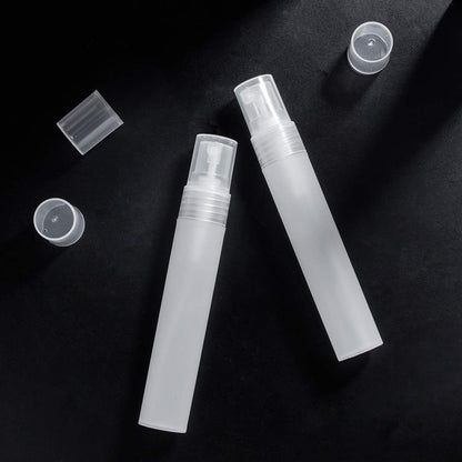 BENECREAT 12PCS 20ml Mini Plastic Spritzer Bottle Frosted Fine Mist Spray Tubes, 2PCS Transfer Pumps, 4PCS Funnels and 4PCS Pipettes for Perfume Lotion Liquids