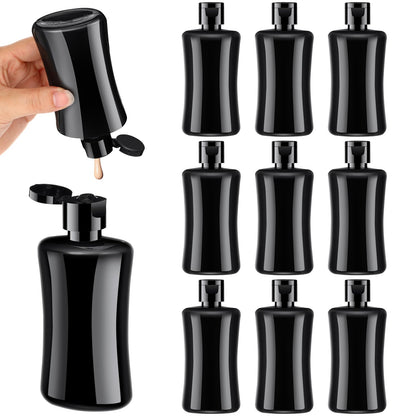 Domensi 50 Pcs 3.4 oz Black Travel Squeeze Bottles with Lids