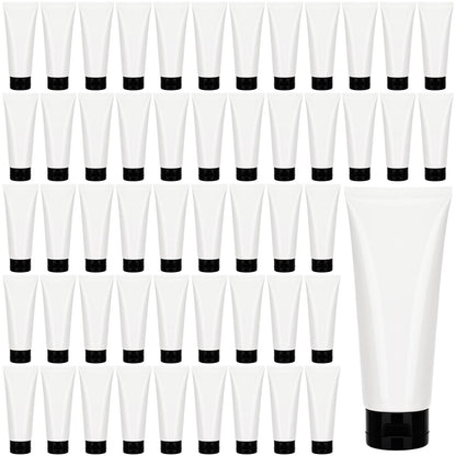 100 Ml/3.4 oz 50 Pcs Empty Refillable Squeeze Tubes,Transparent Cap
