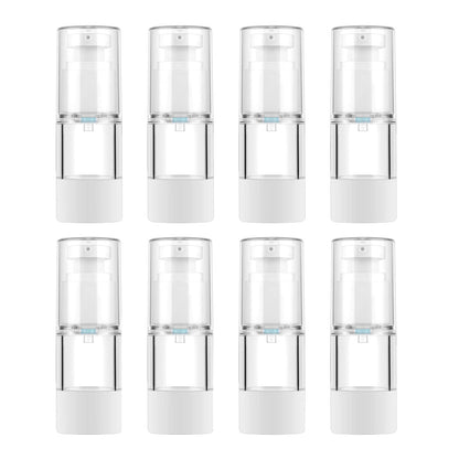 LONGWAY 3.4 Oz 100ml Clear Airless Cosmetic Cream Pump Bottle Travel Size Dispenser Refillable Containers for Shampoo, Foundation, Lotion (Pack of 6)