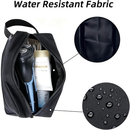 Men's Toiletry Bag, Travel Toiletry Organizer Kit Water-resistant Shaving Bag for Toiletries Accessories, Door Room Essentials, Black-medium (Black)