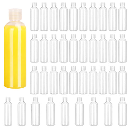 100 Pack 4 oz Plastic Squeeze Bottles with Top Flip Caps, Clear Empty Squeeze Bottles for Lotion, Travel-Friendly Clear Refillable Bottle, BPA-Free for Liquids and Personal Care