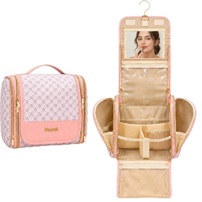 Women Travel Toiletry Bag Large Hanging Toiletry Bag with Mirror
