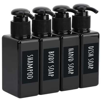 Segbeauty Shampoo Bottles, 3pcs 16.9oz Empty Refillable Pump Dispenser with Labels, 500ml Plastic Reusable Press Lotion Containers for Bathroom Hotel Liquid Soap Body Wash Hand Soap Conditioner Clear