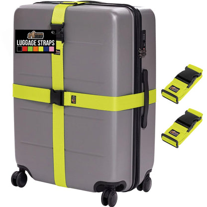 GORILLA GRIP Heavy Duty Luggage Straps for Suitcase, 4 Pack, Blue