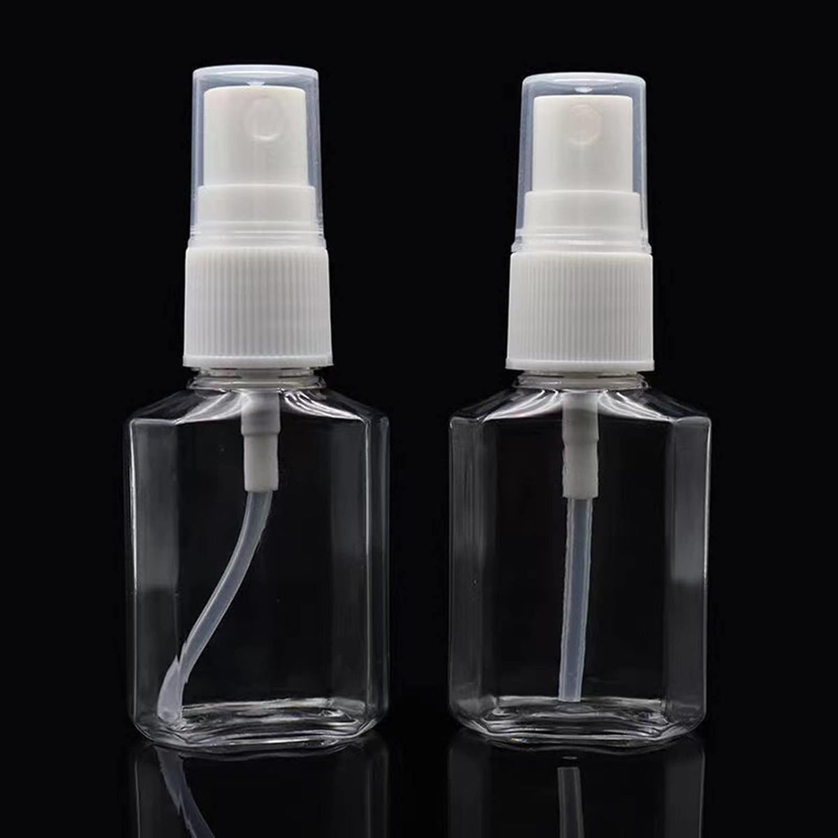 50 Pack 1 oz/30ml Empty Mini Clear Plastic Spray Bottles With Lid Fine Mist Travel Size Bottle Refillable Liquid Containers for Cosmetics,Perfumes，Sample，Eyeglass Cleaner,30pwbj