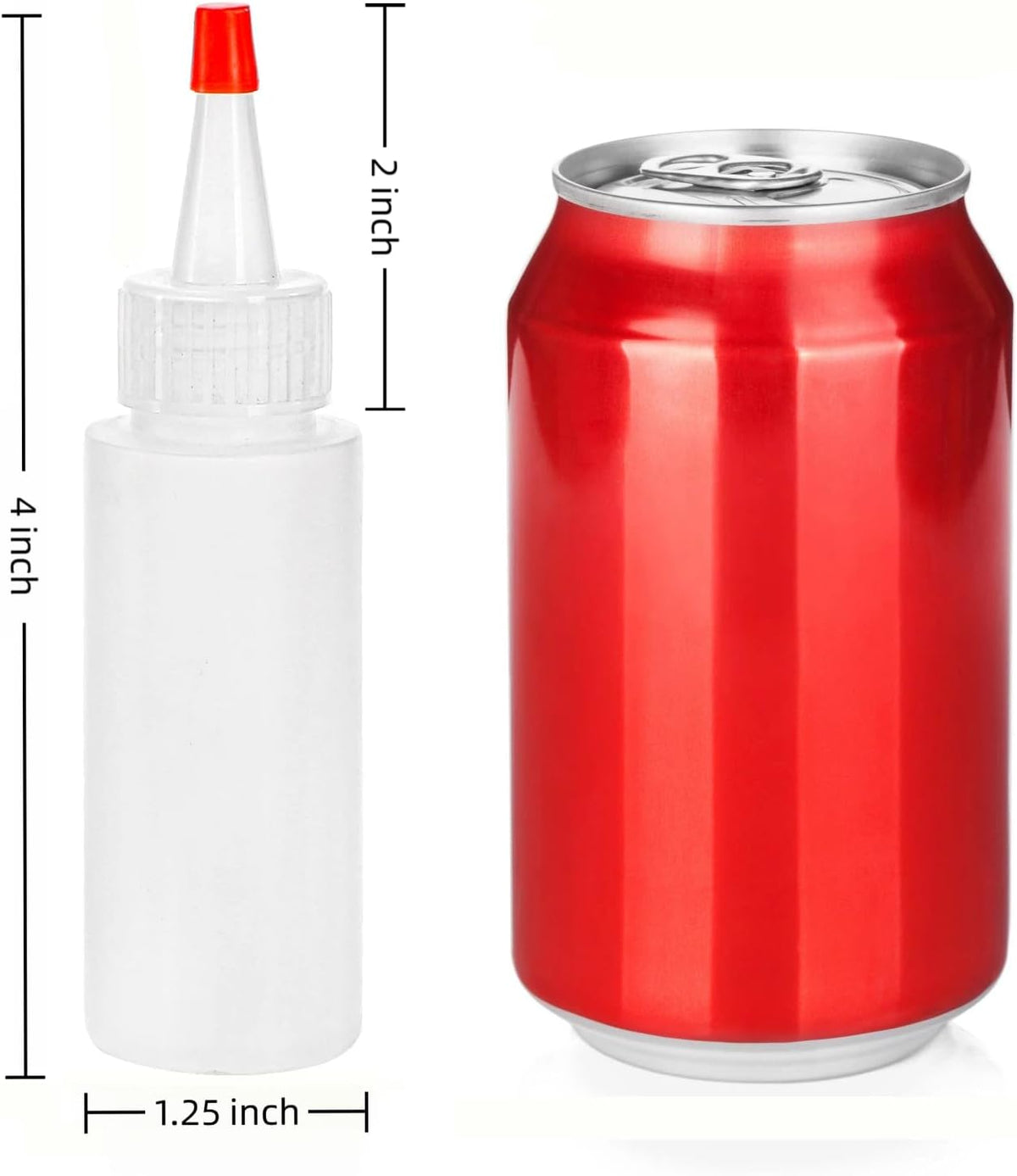 Bekith 40 Pack 2 oz Plastic Squeeze Condiment Bottles with Red Tip Caps, Small Empty Refillable Bottles for Icing, Cookie Decorating, Sauces, Condiments, Arts, Crafts
