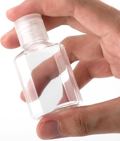 SEUNMUK 60 Pcs 1oz / 30ml Mini Plastic Bottles, Portable Clear Plastic Travel Bottles with Flip Cap, Empty Hand Sanitizer Bottle for Travel Business Trip Dispensing Toiletry