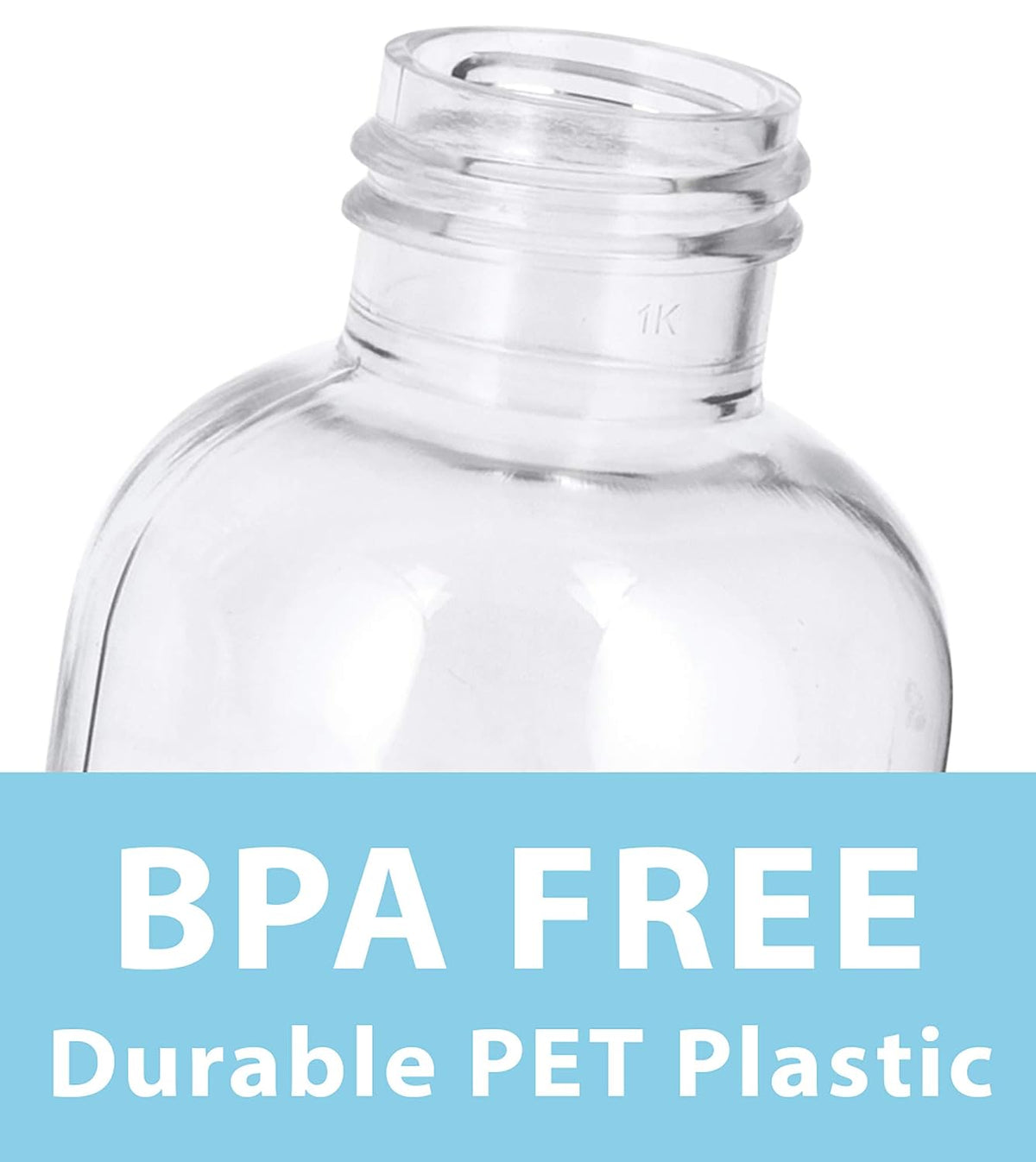 JUVITUS 4 oz / 120 ml Clear Plastic PET Boston Round Bottle (BPA Free) with Black Treatment Pump (12 pack)