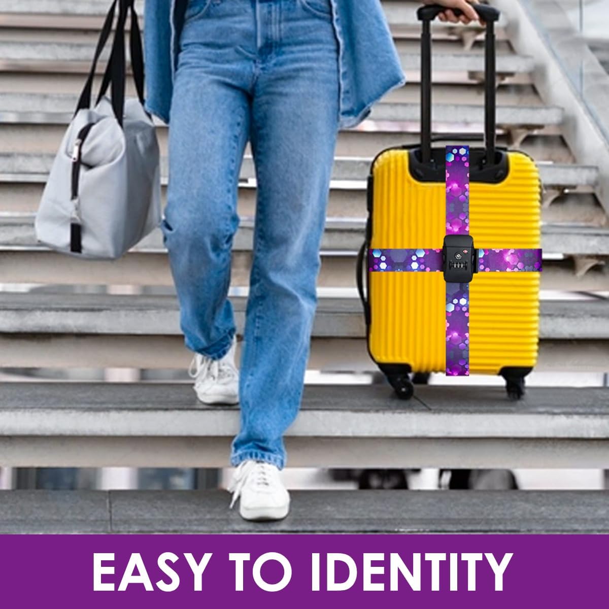 TSA Adjustable Travel Luggage Strap Suitcase Belt Travel Bag Accessories 1.96 in W x 6.23 ft L