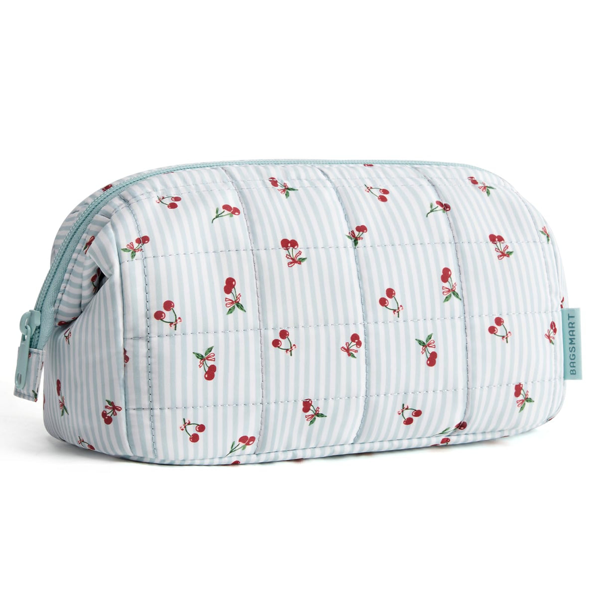 BAGSMART Makeup Bag Travel Toiletry Bag, Wide-open Zipper Pouch, Greige