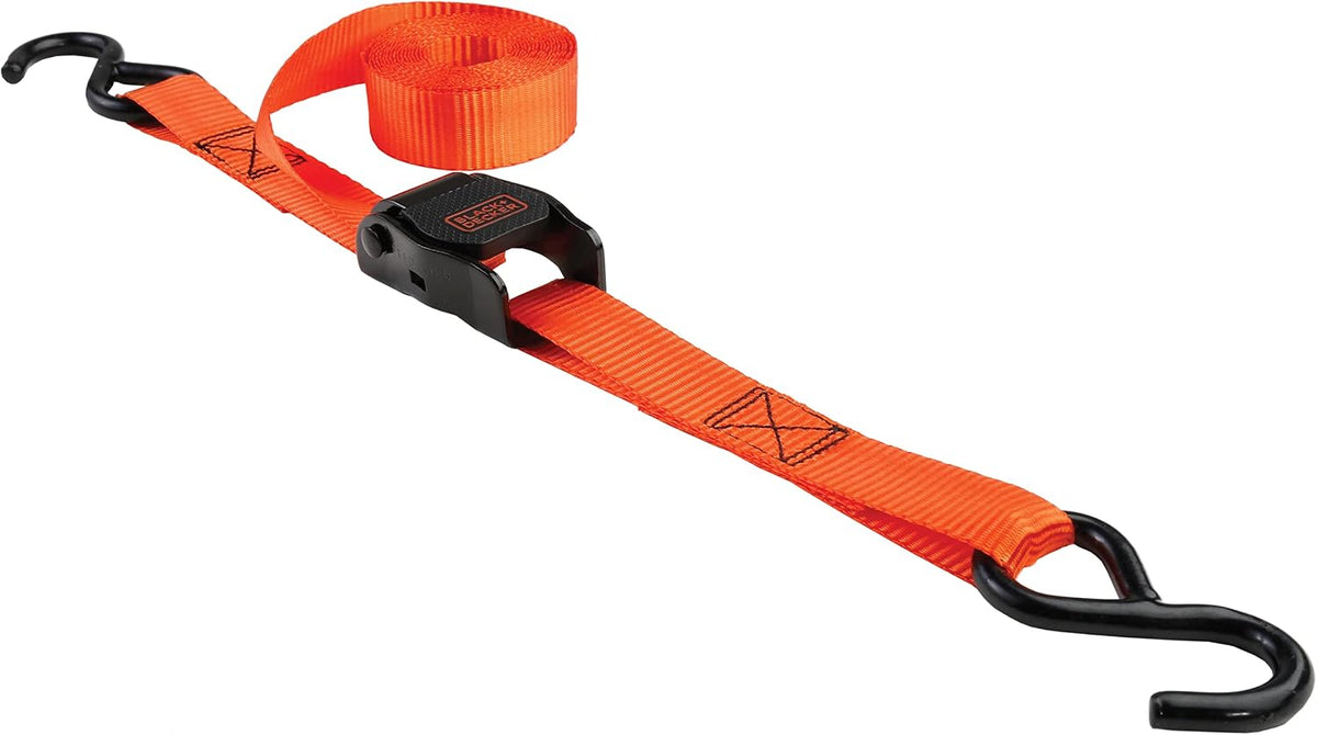 BLACK+DECKER 1" x 10' Light-Duty Cambuckle Tie-Down Straps, 4-Pack