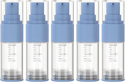Travel Size Airless Pump Bottles 0.5oz/15ml, 5-Pack