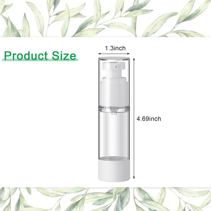 Sabary 60 Pcs Clear Airless Pump Bottles Refillable Cosmetic Travel Size Dispenser Vacuum Plastic Travel Bottles Empty Lotion Pump Dispenser Liquid Toiletry Container(1 oz)