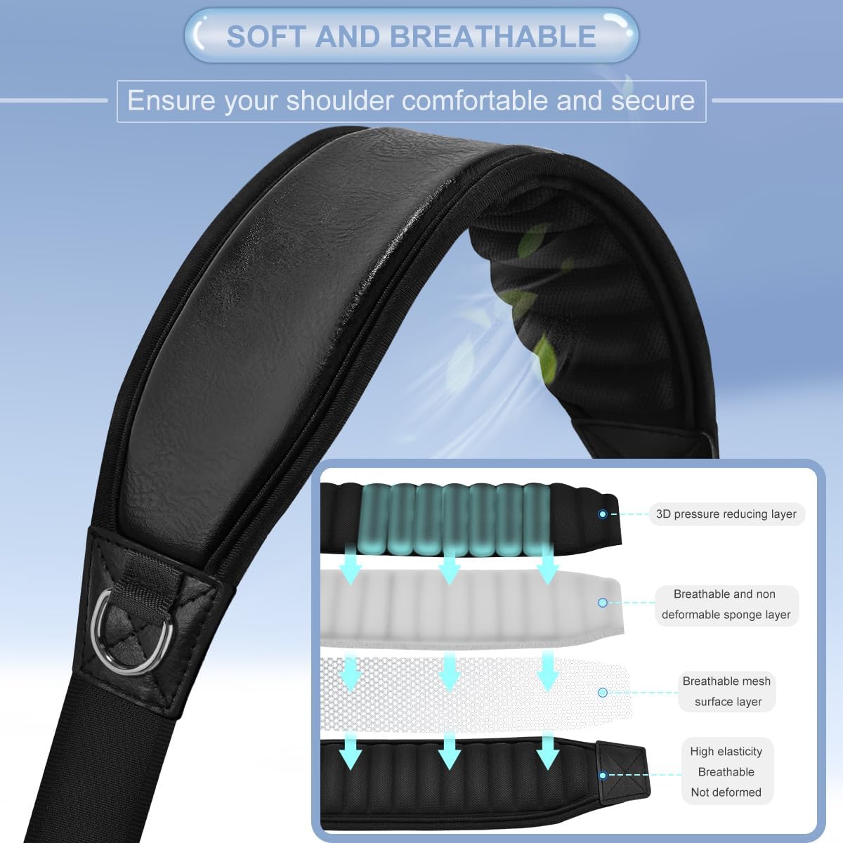 ZINZ Shoulder Strap 68 inch with 3D-Cushion Pad