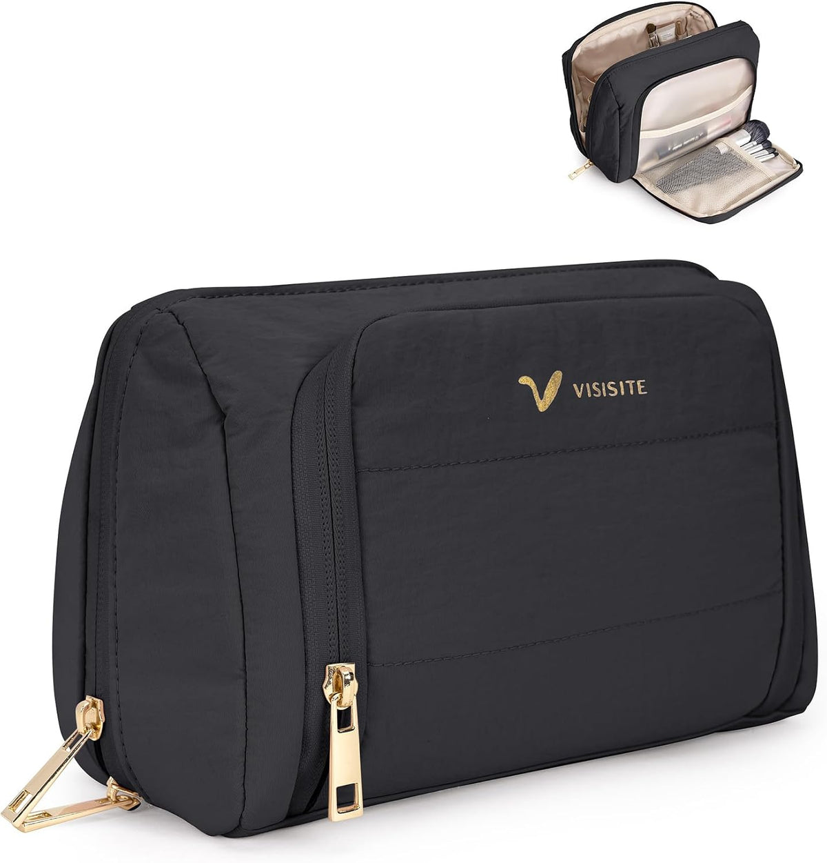 Makeup Bag Travel Toiletry Bag Puffy Padded Cosmetic Bag for Women