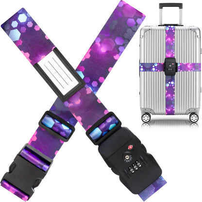 TSA Adjustable Travel Luggage Strap Suitcase Belt Travel Bag Accessories 1.96 in W x 6.23 ft L