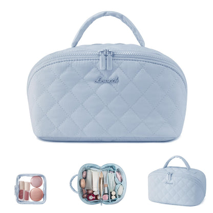 LOVEVOOK Travel Makeup Bag for Women With Mirror, Small Toiletry Bag