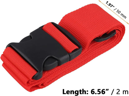25 Pack Luggage Straps for Suitcases, 78 x 2 Inch Suitcase Belts with Quick Release Buckles Adjustable Travel Straps for Luggage,Suitcases,Red