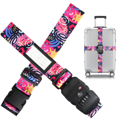 TSA Adjustable Travel Luggage Strap Suitcase Belt Travel Bag Accessories 1.96 in W x 6.23 ft L