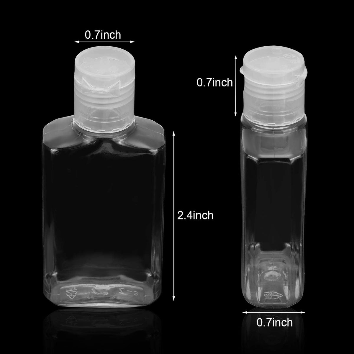 Patelai 50 Pcs Clear Empty Travel Bottles 30 ml/ 1 oz Flip Cap Empty Hand Sanitizer Bottles Container Portable Refillable Flip-top Container for Travel Outdoor Camping Business Trip