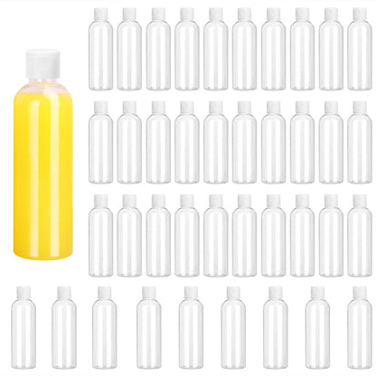 100 Pack 4 oz Plastic Squeeze Bottles with Top Flip Caps, Clear Empty Squeeze Bottles for Lotion, Travel-Friendly Clear Refillable Bottle, BPA-Free for Liquids and Personal Care