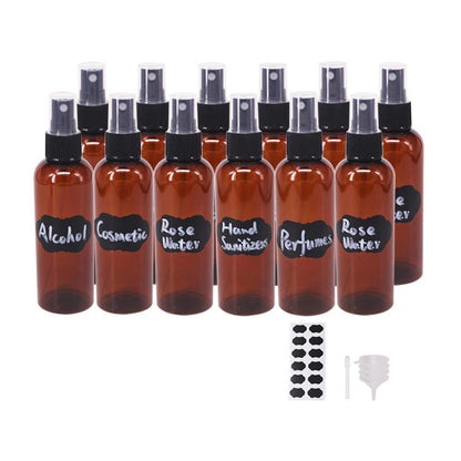 24 Pack 2oz Amber Plastic Spray Bottles For Essential Oils, Perfumes