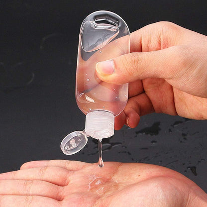 30 Pack Travel Plastic Clear Keychain Bottles, Leakproof Refillable Empty Bottles Portable Squeeze Containers with Flip Cap(50ml/1.7oz)